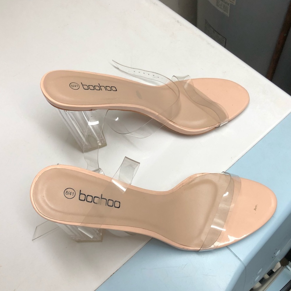 Perspex block clear heels